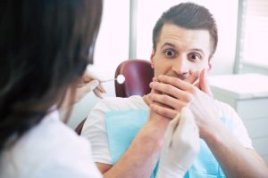 Man struggles with dental anxiety