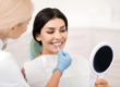 woman gets dental veneers